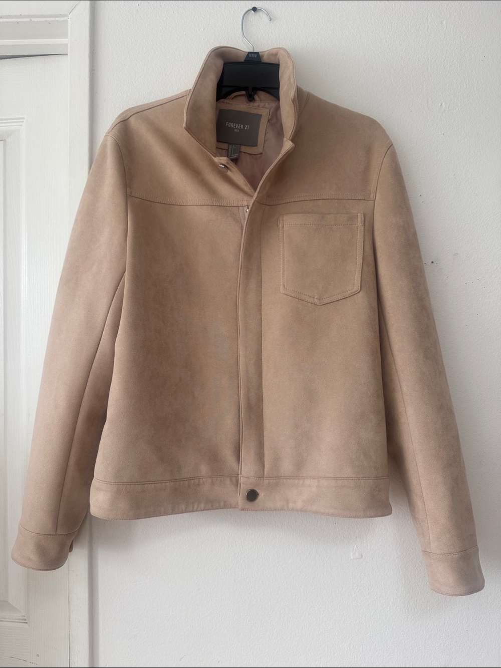 Forever 21 Men's Light Tan Sueded Shirt Jacket